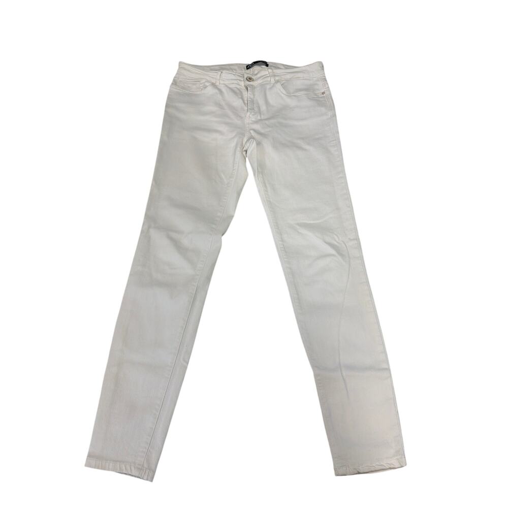 Zara Women's White Stretch Skinny Jeans Cotton spandex Size 8 Denim GUC